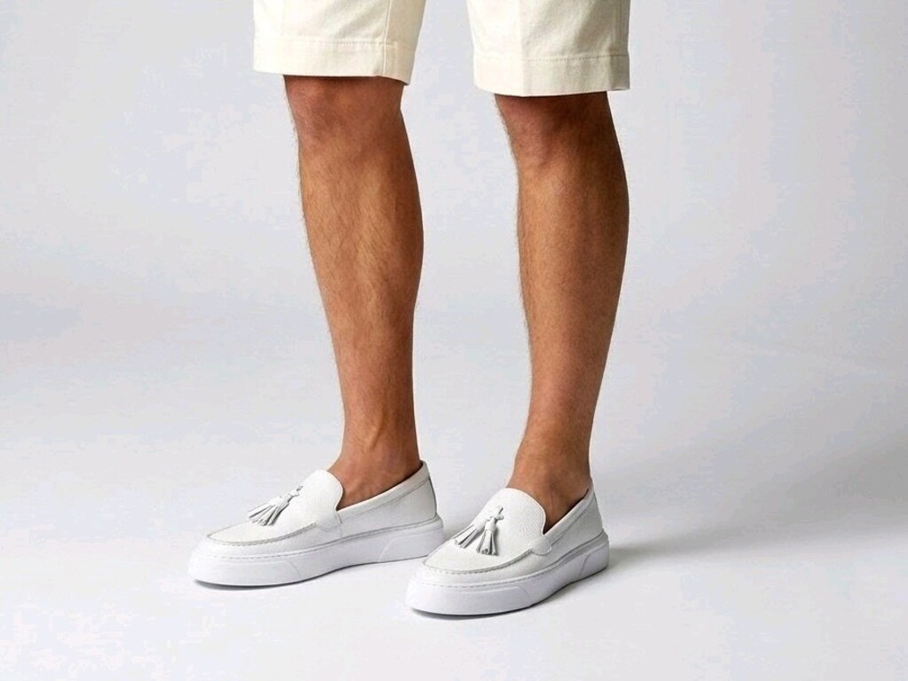 Hakiki Deri Günlük Loafer Beyaz (39-45) Erkek Ayakkabı Yeni - 7