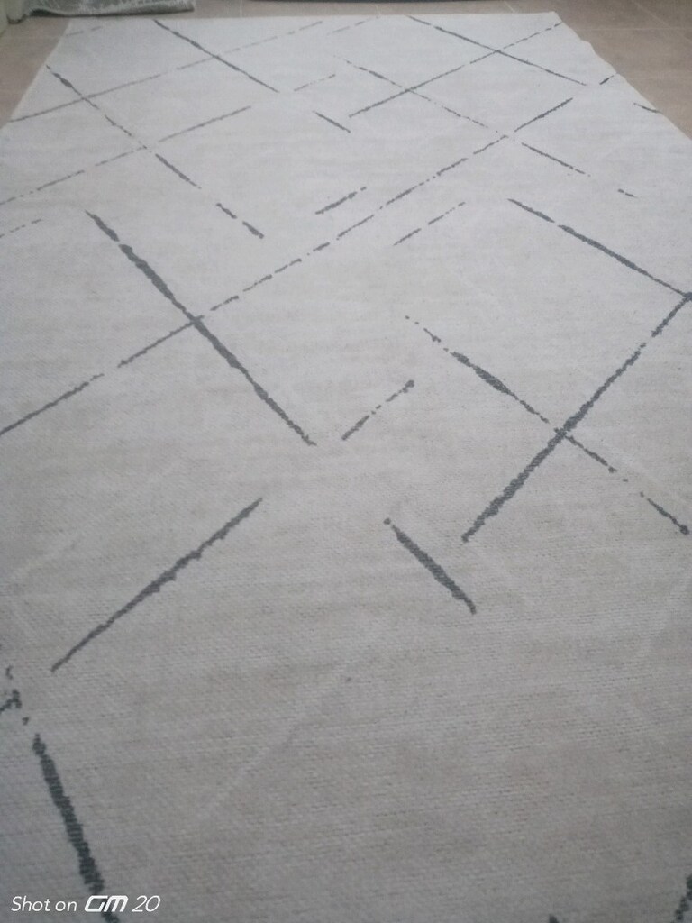 kaydırmaz taban kilim ekru siyah renk - 3