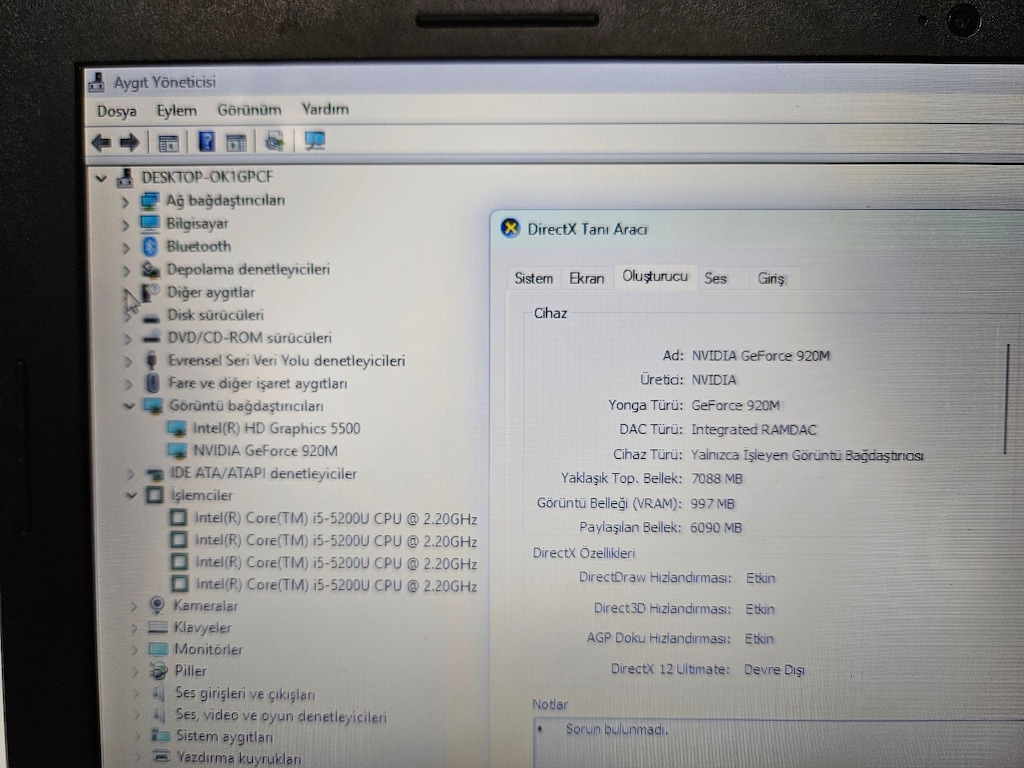 İ5 5.NESİL +12 GB RAM + 240 GB SSD+ GEFORCE GT 920M EKRAN KARTLI - 8