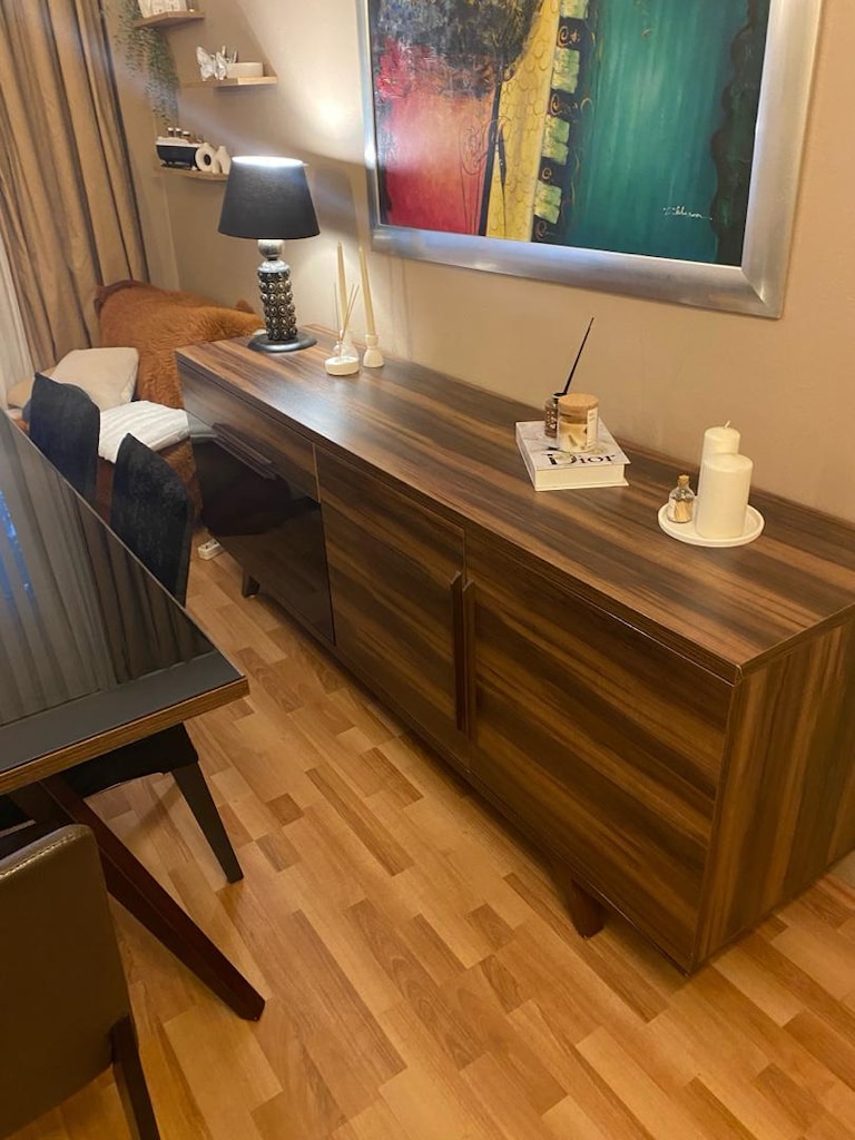 Enza Home Yemek Odası Takımı – 6 Sandalye, Cam Masa ve Büfe - 7