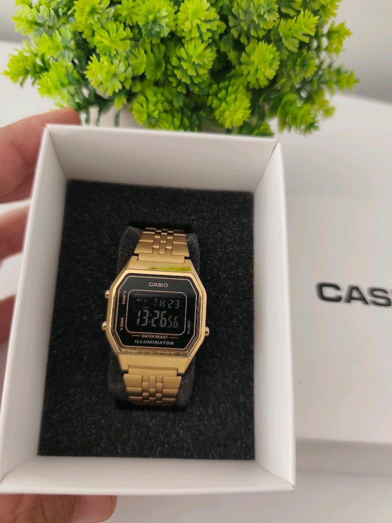 Orjinal Casio Retro Dijital Mini Kadın Saat Altın - 17