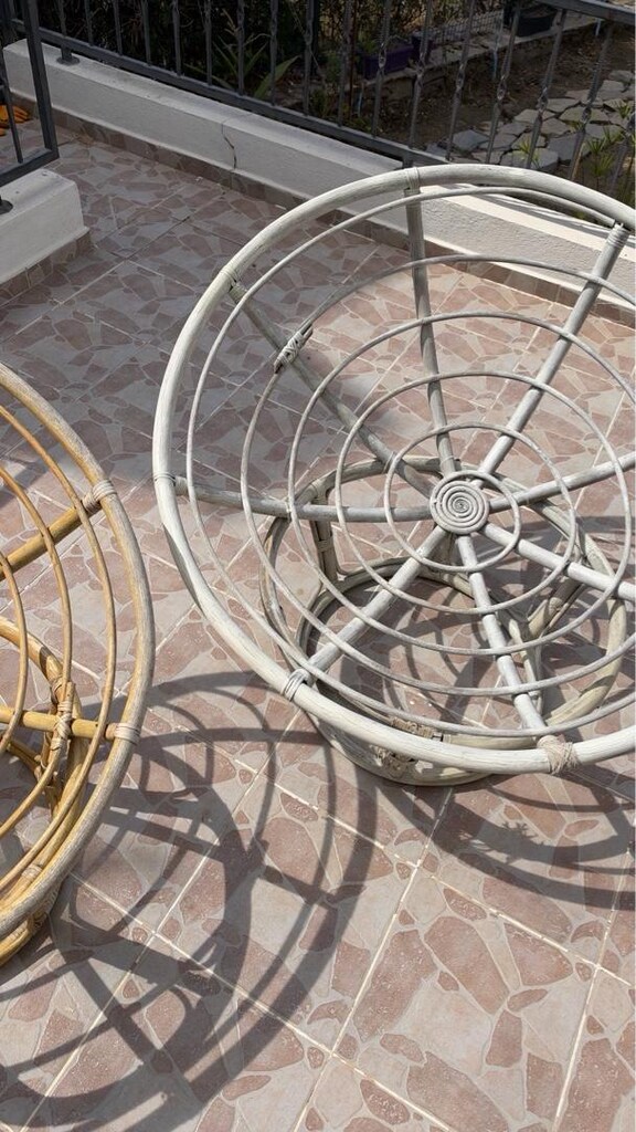 Bambu Rattan Koltuk Oturma Grubu Tekli berjer ikea mudo chakra stili - 15