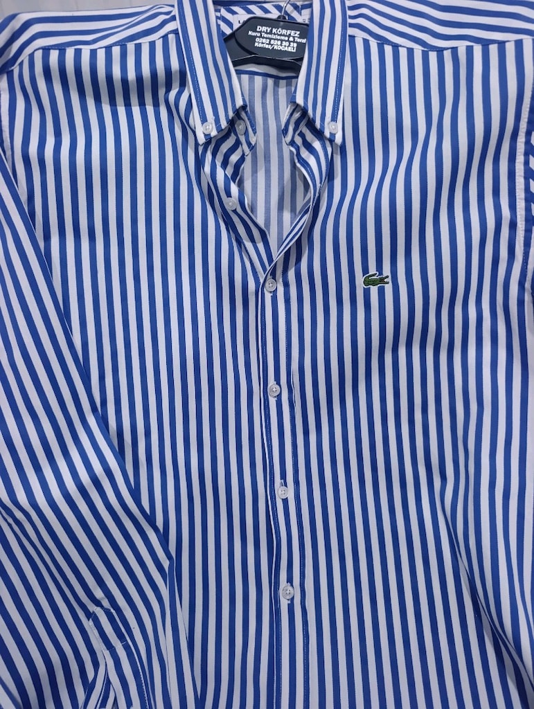 Lacoste Lacivert Çizgili Gömlek - 3