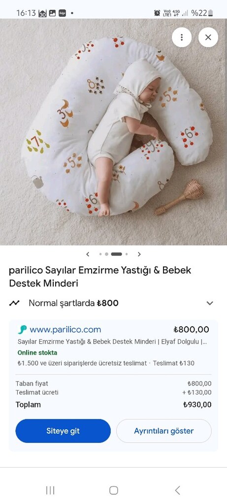 Bebek emzirme yastığı minderi. Temiz. İsteyene biberon da var. - 6