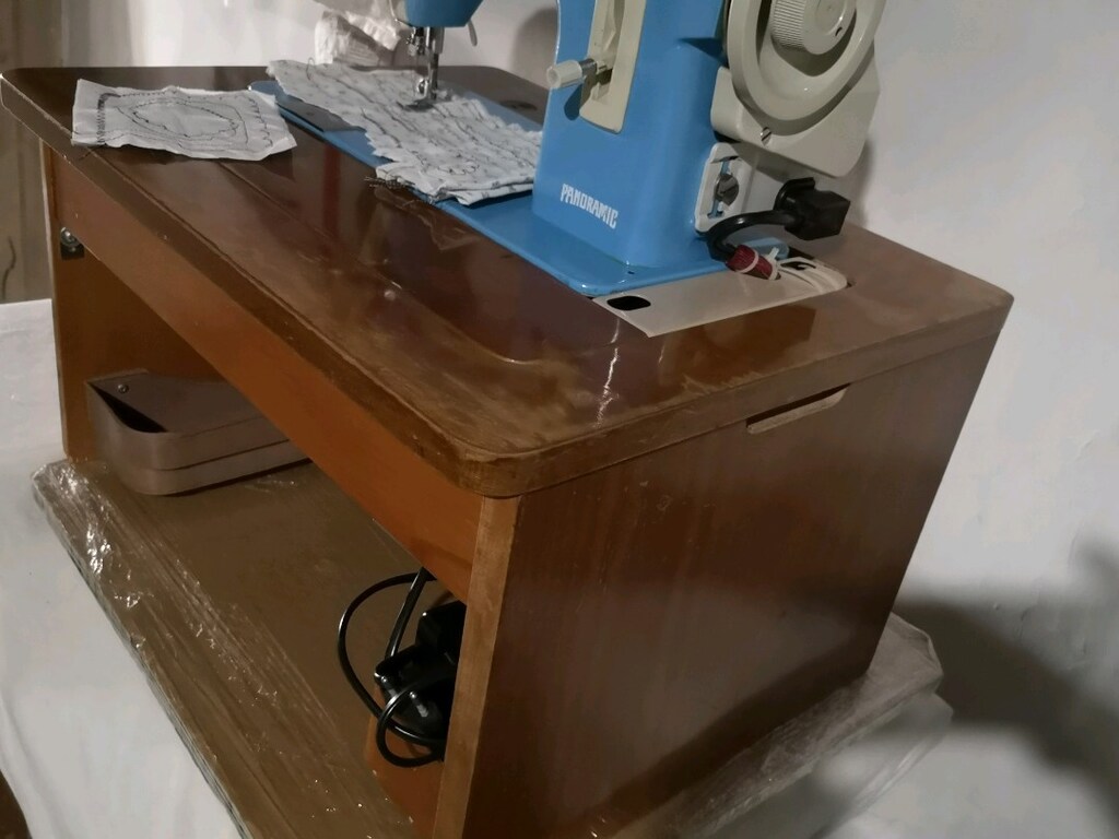 Fransız Singer Merritt Panoramic ev tipi dikiş makinesi Tam devir - 7
