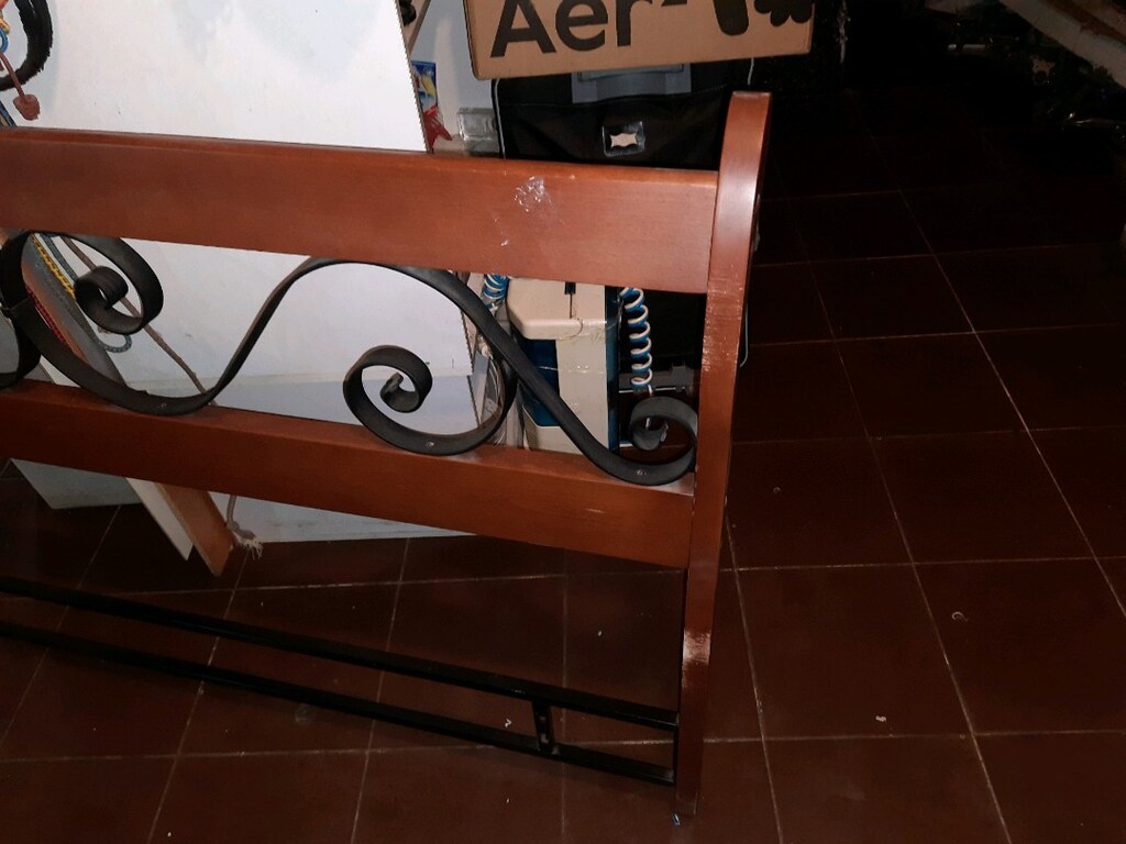 metal ve ahşap yatak başlığı - 7