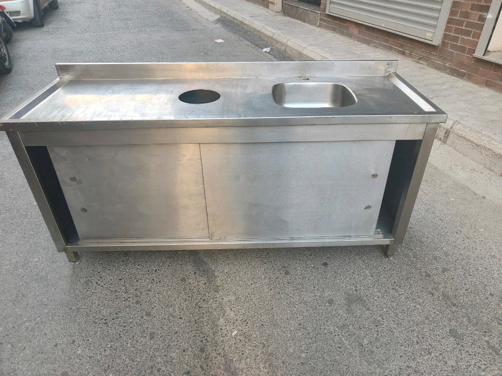 krom kapaklı evye tezgah - 6