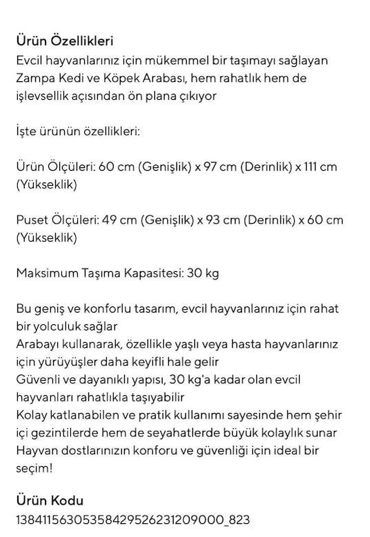 Zampa Alonso Büyük Köpek Arabası - 8