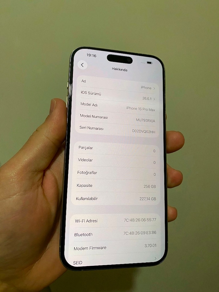 iPhone 15 Pro Max Y.D hatasız 12 ay Pil 84 - 4