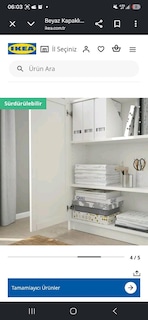 ikea billy 2 adet cam panel kapaklı kitaplık - 3