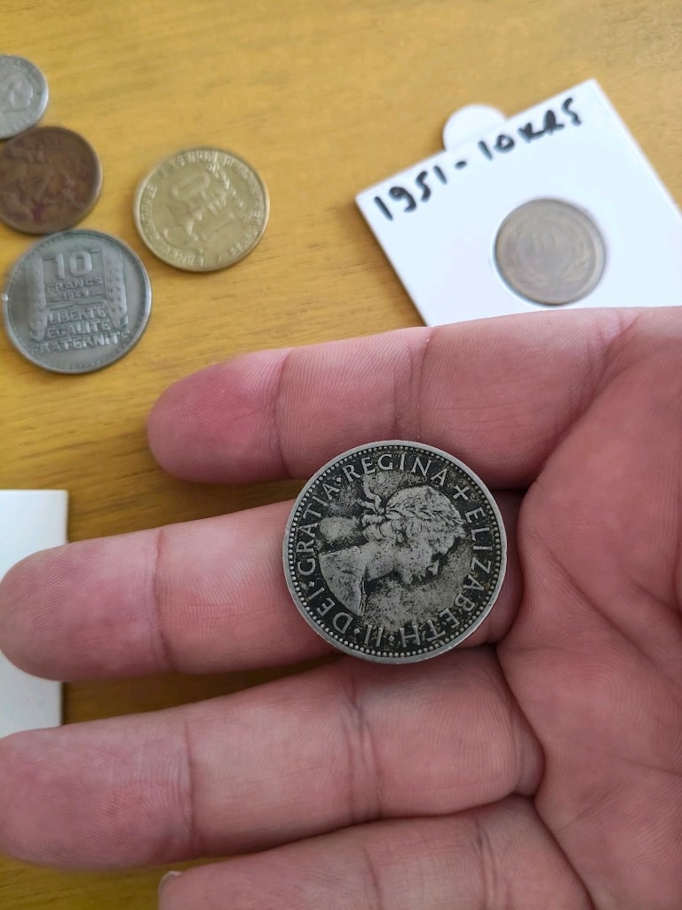 8 Adet Dünya Koleksiyon Parası Lotu | Elizabeth Şilin, Buffalo Nickel, - 5