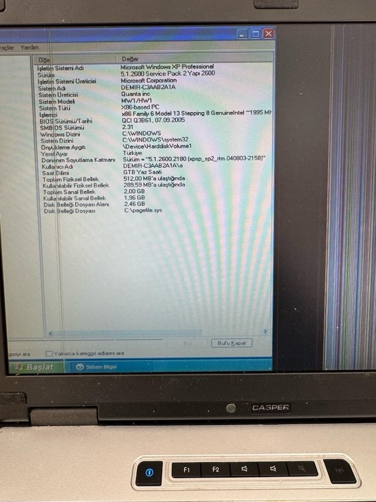 Casper Laptop + Şarj Aleti (15.4 inç / Yedek Parça / Ekran Hasarlı) - 5