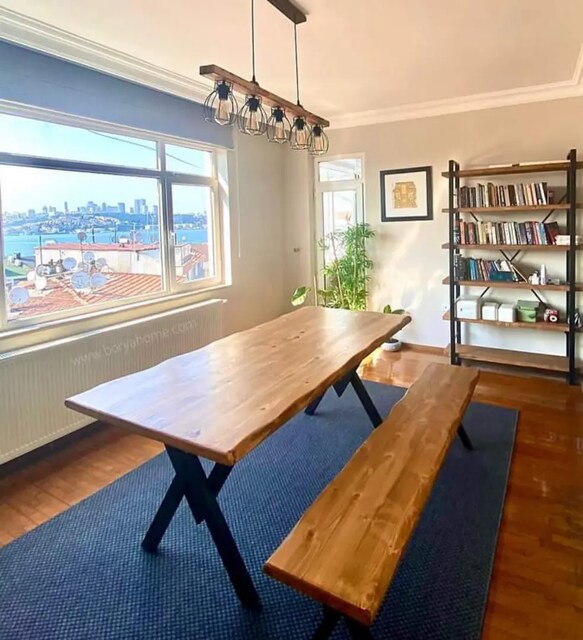 Ahşap kütük ceviz masa ağaç rustik masif