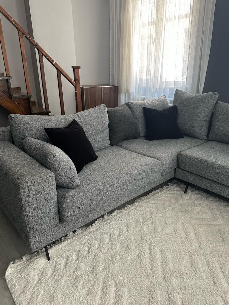 Wellart Home Roma Köşe Takımı- L Koltuk Gürgen İskelet & Keten Kumaş - 7