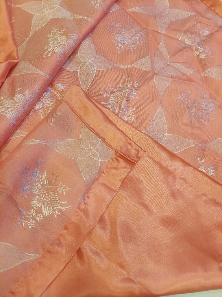 ANTIKA OSMANLI İPEĞİ ELMASİYE BOHCA 90 CM PEMBE IPEK ASTAR SANDIK - 3