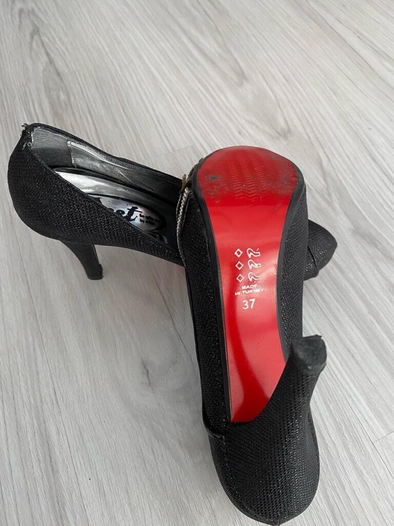 37 numara siyah taşlı abiye bayan ayakkabı - 5