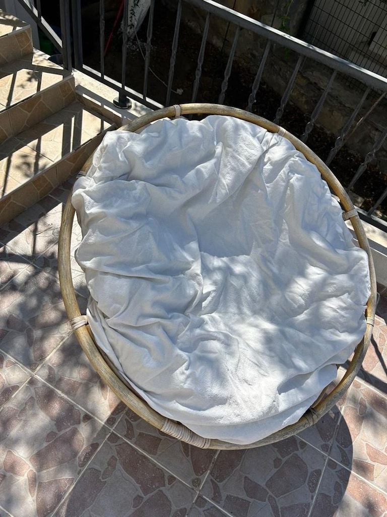 bambu rattan yuvarlak boho mudo chakra stili bahçe koltuk berjer - 6