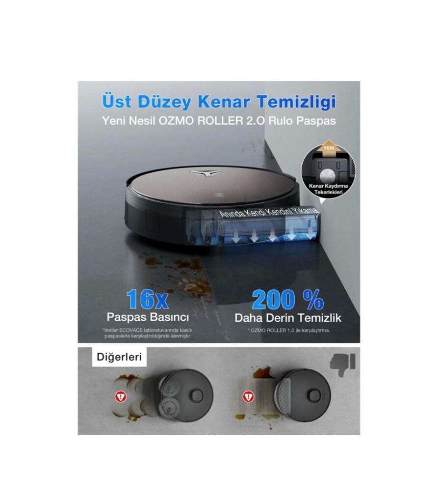 ECOVACS X11 Omni Cyclone Robot Süpürge + Mop - 6