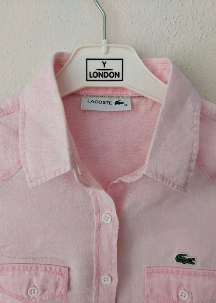 LACOSTE BAYAN gülpembe KETEN GÖMLEK - 6