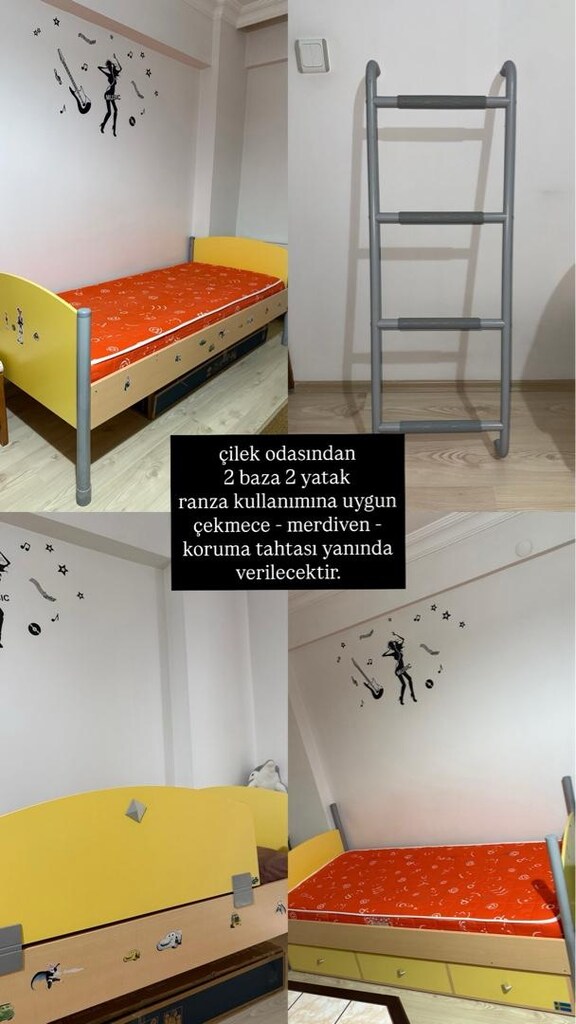 ÇİLEK ODASINDAN 2 ADET TEK KİŞİLİK BAZA YATAK - 6