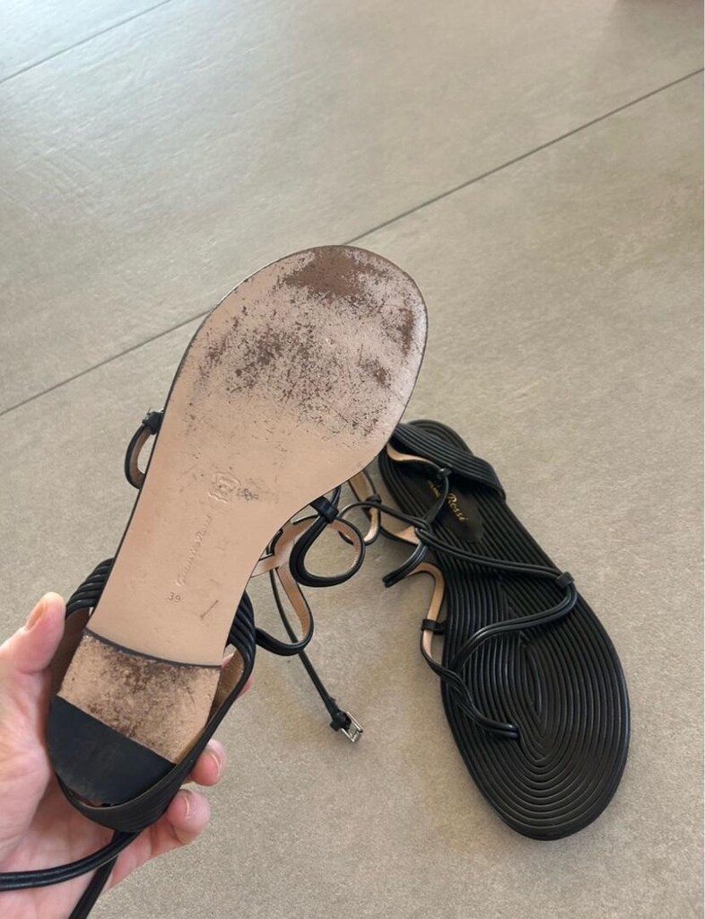 Gianvito Rossi 39 numara Siyah Sandalet - 3