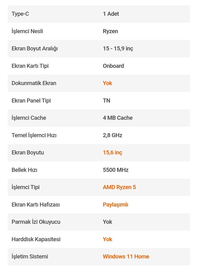 Lenovo 15. 6 inc notebook dizüstü bilgisayar - 7