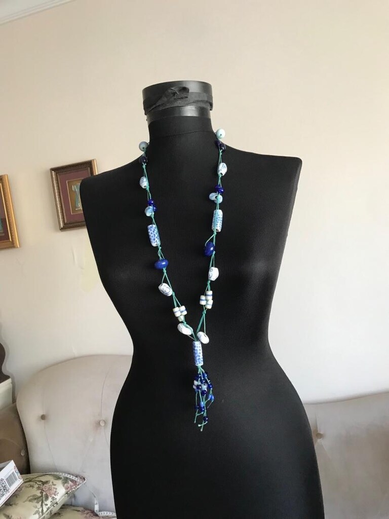 bayan kolye 2 model mavili 650 beyaz 500 tlbuğün gel al - 16