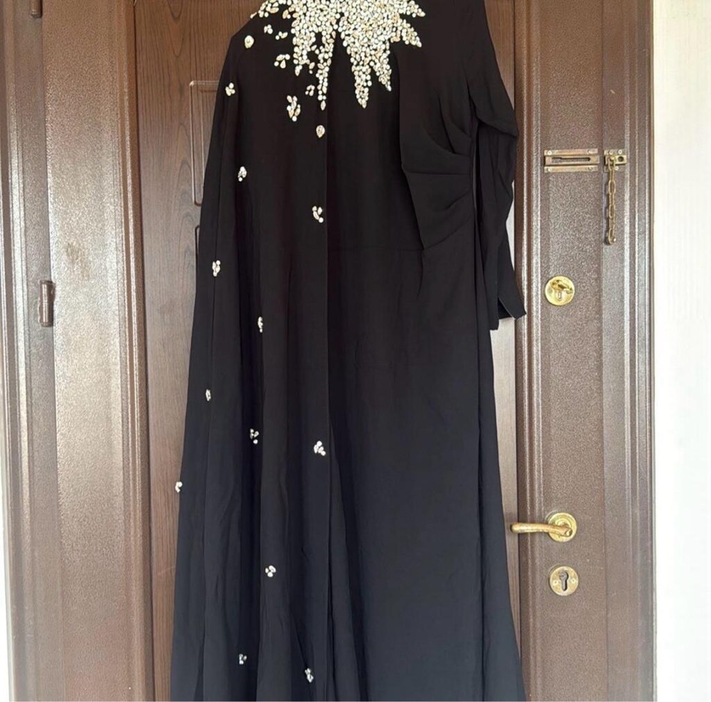siyah taşlı tesettür abiye - 3