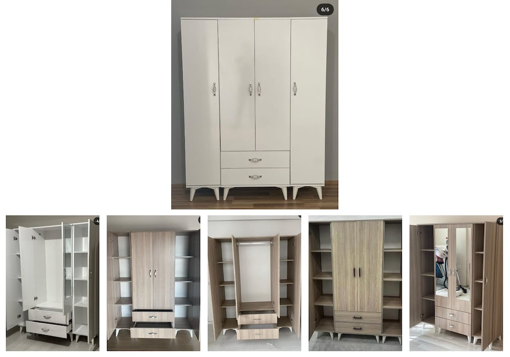 4 kapaklı elbise dolabı hrpzjxcles - 6