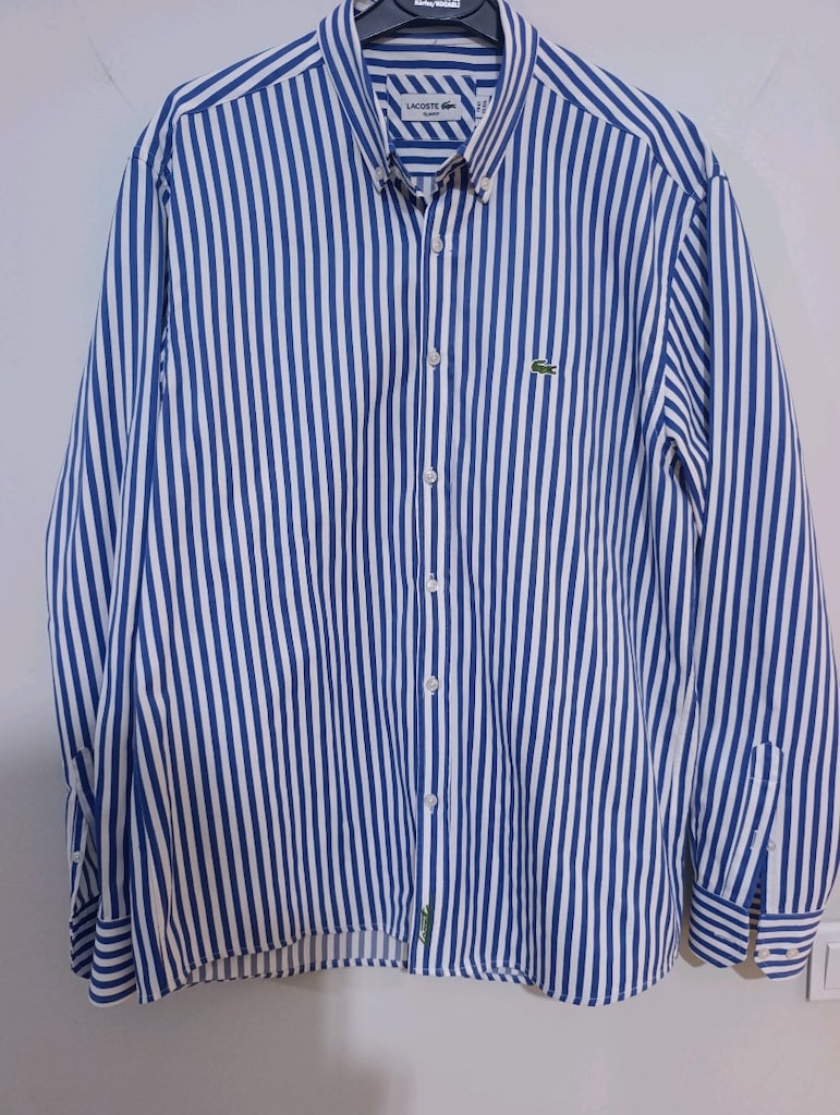 Lacoste Lacivert Çizgili Gömlek - 5
