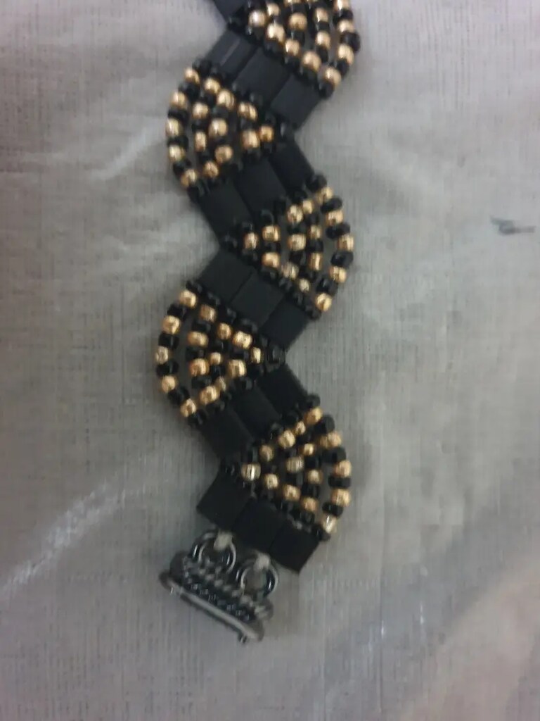 Miyokin boncuntan bileklik ,boyu 18.5 cm, eni 2 cm.El yapımı. - 4
