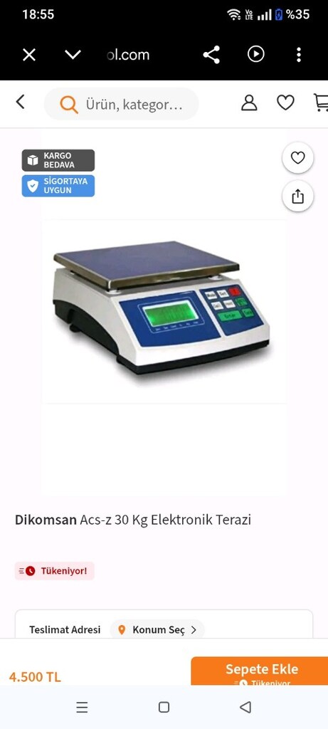 HASSAS ELEKTRONİK TERAZİ 30 KG - 10