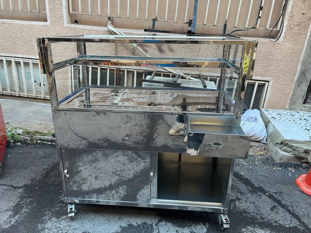 Seyyar Araba, Midye Tezgahı, Tekerlekli Midye Dolabı, Midye Camekanı - 6