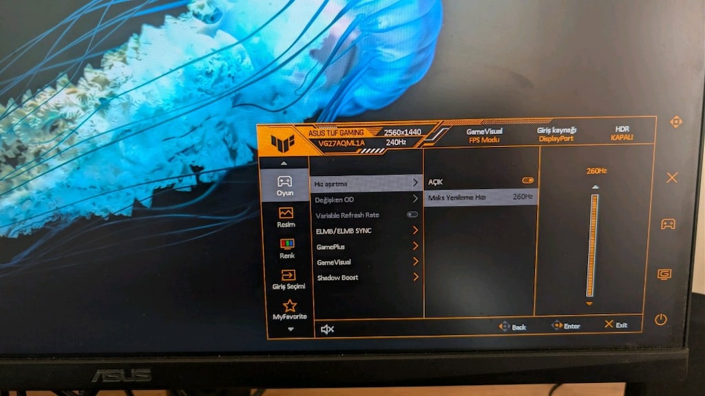 Asus VG27AQML1A 27" 2K 260Hz Fast IPS / Kutu + Fatura - 20 Ay Garanti - 3