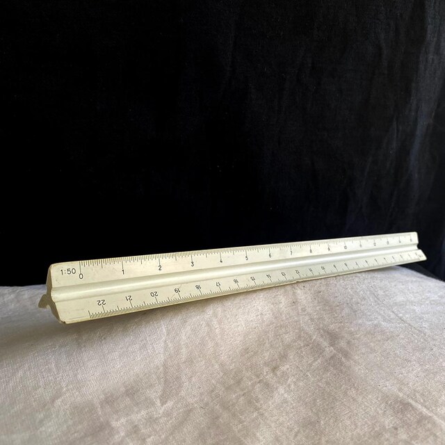 1960 Alman Faber-Castell Ölçekli Üçgen Cetvel