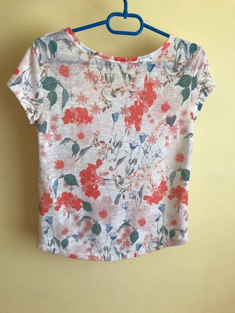 Renkli Desenli Çiçekli Tişört Tshirt - 2