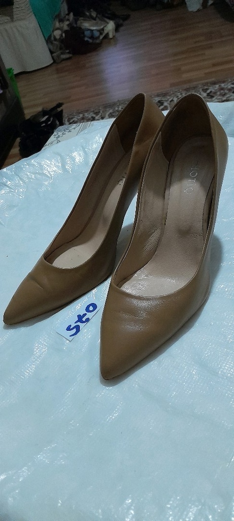 HOTİÇ 40 numara açık camel rengi stiletto - 8