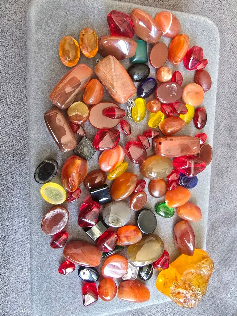 84 adet özel yüzük taşı karışık degerli taşlar - 4