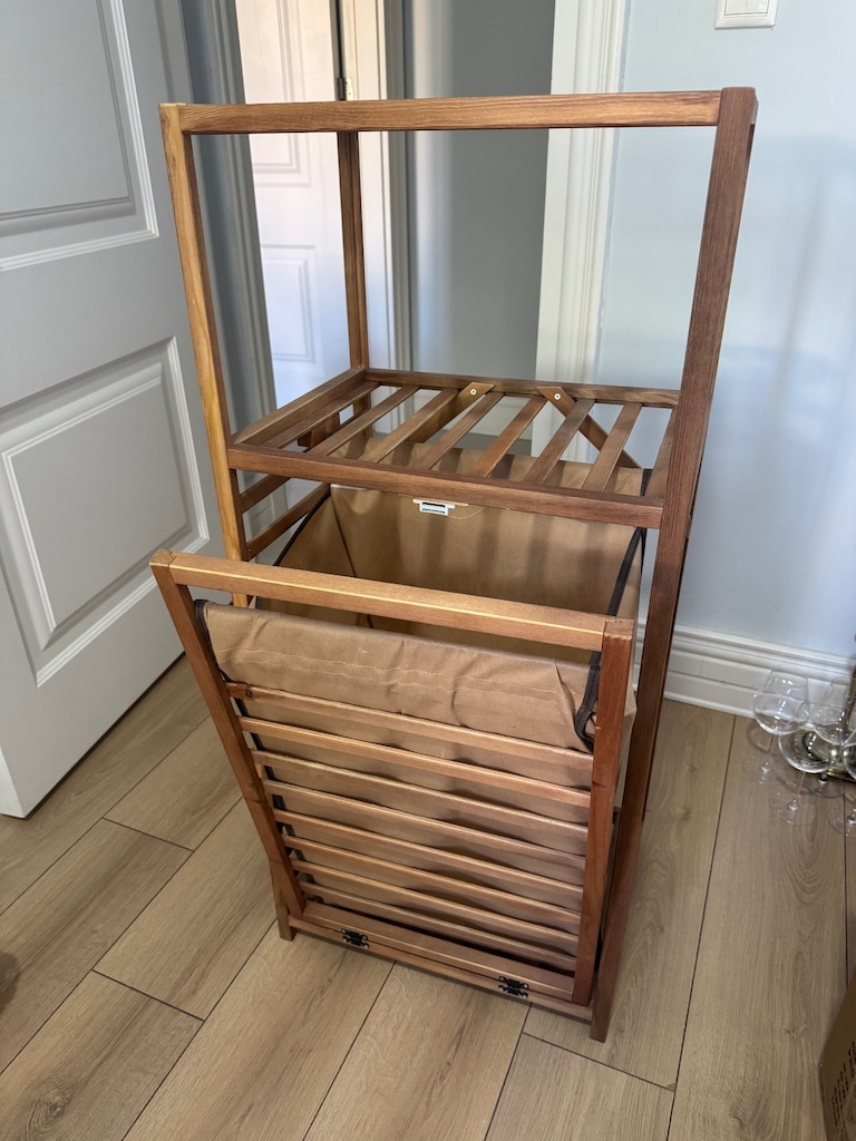 2 Raflı Çok Amaçlı Banyo Düzenleyici Kirli Çamaşır Sepeti Organizer - 2