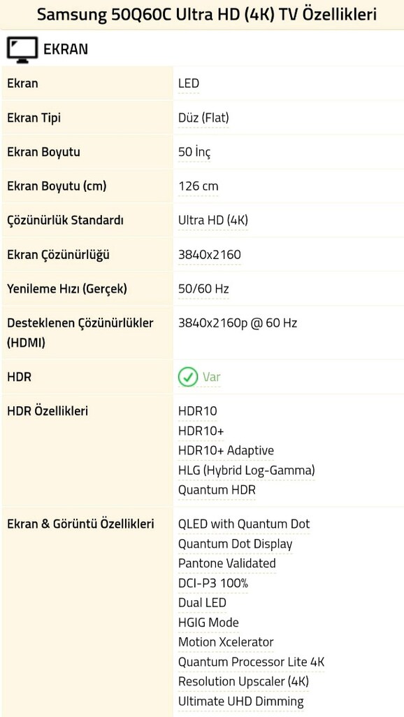 SAMSUNG 50Q60C 127 EKRAN 4K SMART TV ( İST teslimat vardır ) - 4