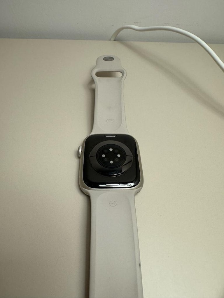 Apple Watch Seri 9 45MM Yıldız Işığı Alüminyum Kasa Spor Kordon - 7