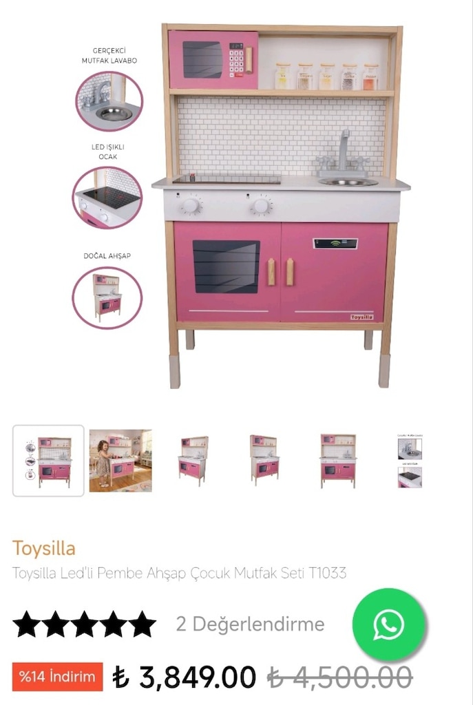 toysilla ahşap çocuk mutfak - 3