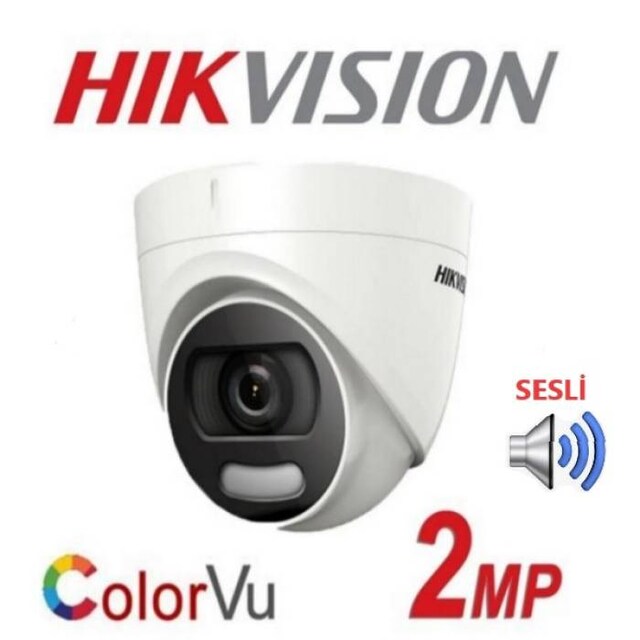 Hikvision Sesli Renkli 2 MP HDCVI Dome Kamera DS-2CE70DF0T-LPFS