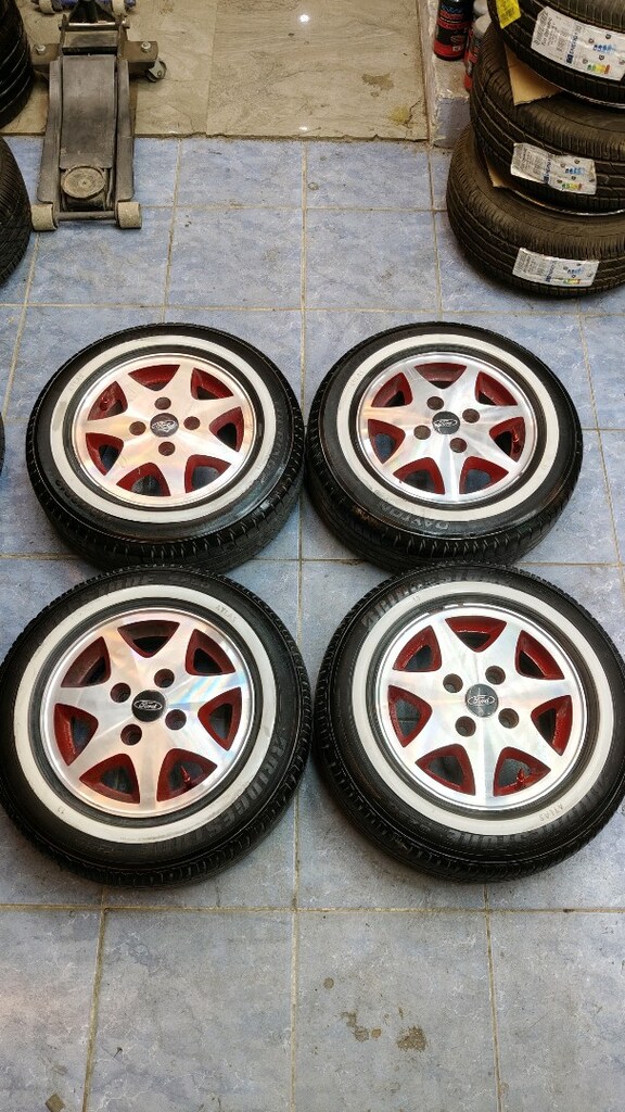 13 inç 4*108 Ford kara jant lastik beyaz yanak Atlas takım takas var - 2