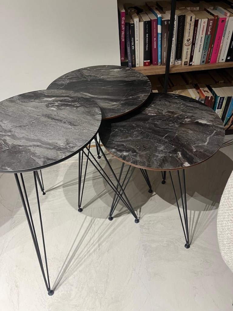 3lü zigon sehpa (2 set mevcut total 6 adet) - 3