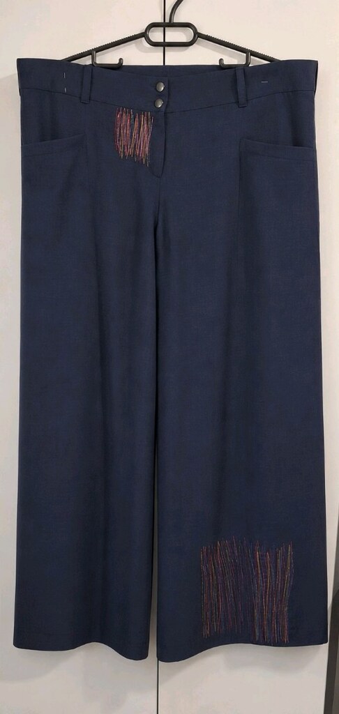 XL-XXL Lacivert Uzun Tunik & Geniş Paça Pantolon Takım Kadın Kombin - 9