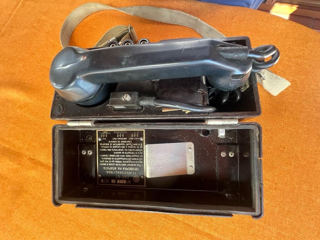 Orijinal 1978 Üretimi TAP-67 Sahra Telefonu Bakalit Kasa, Manyetolu - 3