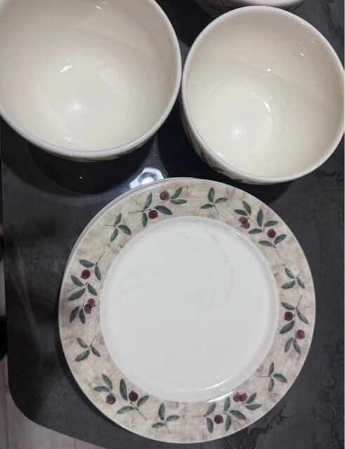12 parça yemek takımı zeytin yaprağı motifli