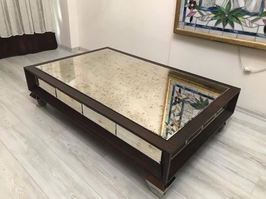 Özel Yapım Eskitme Aynalı Orta Sehpa - 2