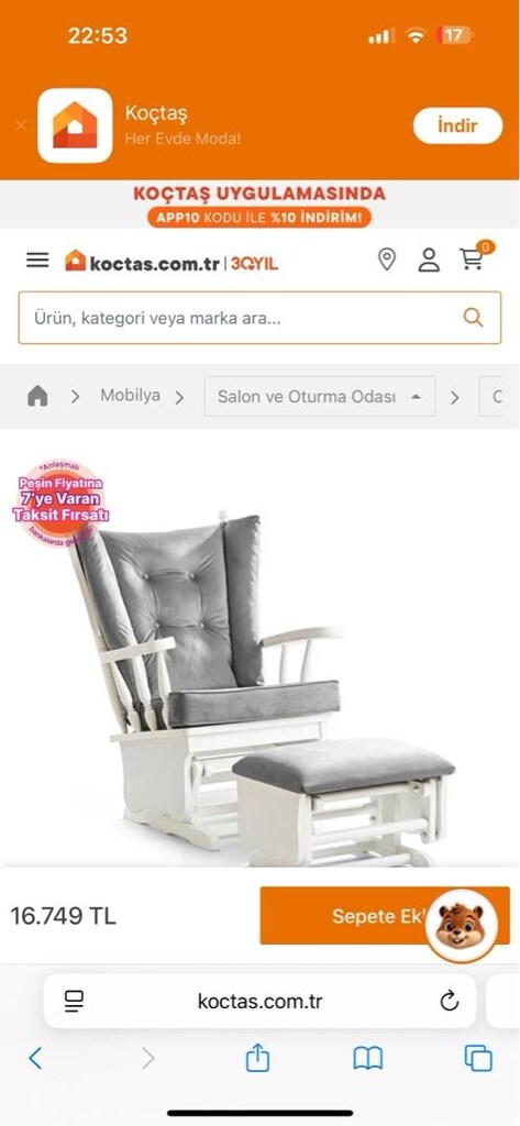Sallanır Koltuk- Tv koltuğu, Anne, baba koltuğu - 6